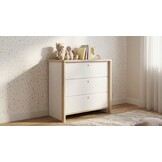 MATIS - Ladekast - commode - 3 laden - 84x45x80cm - wit eiken