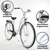 Meisjesfiets 26 inch stevig model wit met zwart van Dallas Bike