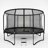 Trampoline - 366 cm - met net en ladder - tot 150 kg - zwart