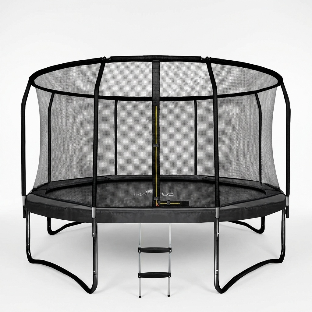 Trampoline - 366 cm - met net en ladder - tot 150 kg - zwart
