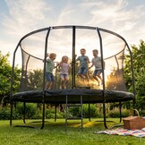 Trampoline - 366 cm - met net en ladder - tot 150 kg - zwart