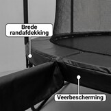 Trampoline - 366 cm - met net en ladder - tot 150 kg - zwart