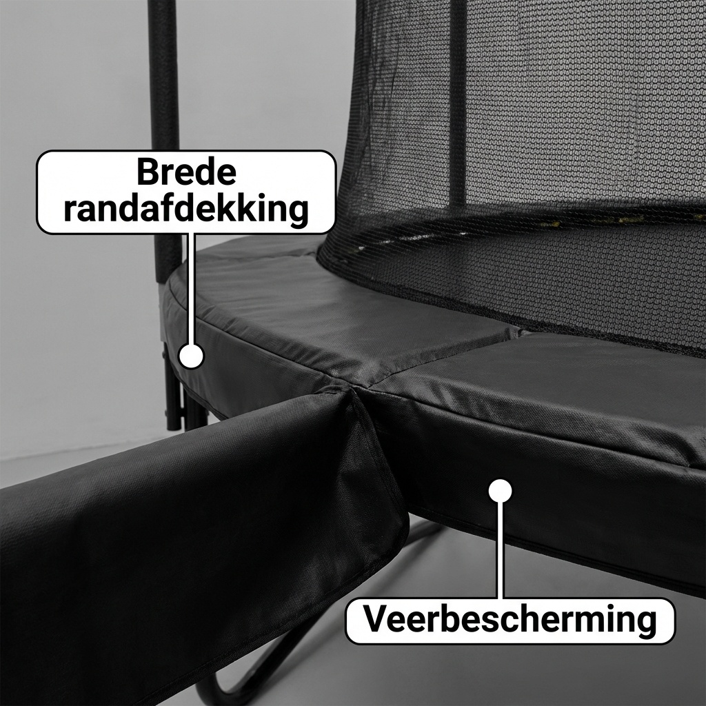 Trampoline - 366 cm - met net en ladder - tot 150 kg - zwart