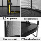 Trampoline - 366 cm - met net en ladder - tot 150 kg - zwart