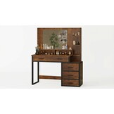 Industriële kaptafel met spiegel | 92x40x143,5cm | Bruin/Zwart