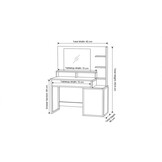 Industriële kaptafel met spiegel | 92x40x143,5cm | Bruin/Zwart