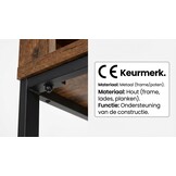 Industriële kaptafel met spiegel | 92x40x143,5cm | Bruin/Zwart