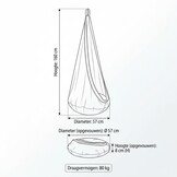 Hangmat schommel grijs - 160 x 57 cm - tot 80 kg