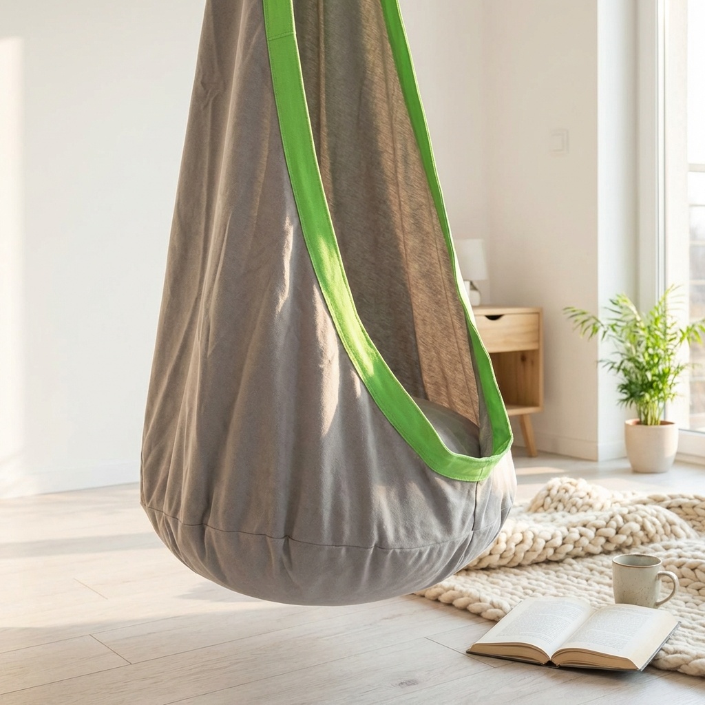 Hangmat schommel grijs - 160 x 57 cm - tot 80 kg