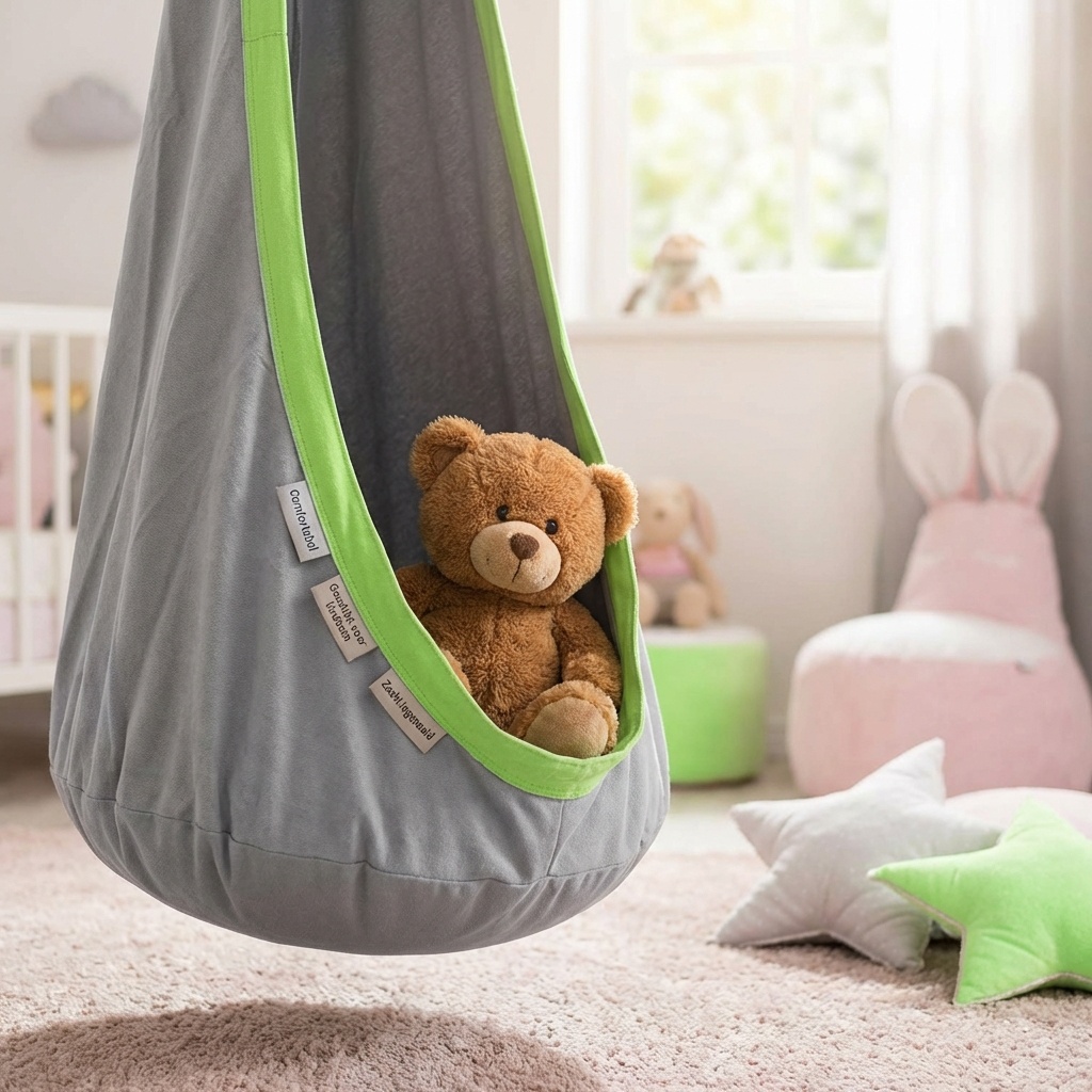 Hangmat schommel grijs - 160 x 57 cm - tot 80 kg