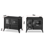 Houtfornuis - houtkachel - gietijzer - 9kW - STELLA - zwart