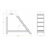 Magazijntrap - 4 treden + platform - 3,25 m werkhoogte