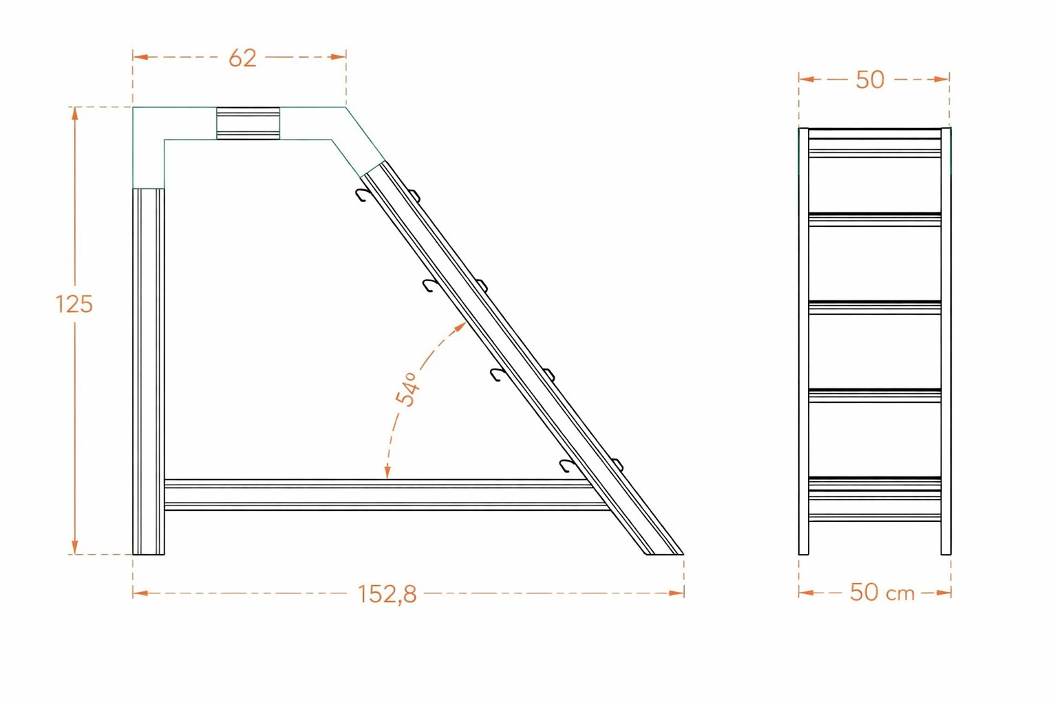 Magazijntrap - 4 treden + platform - 3,25 m werkhoogte