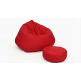XXL zitzak rood | 70x100x100cm | polyester | incl. voetenbankje