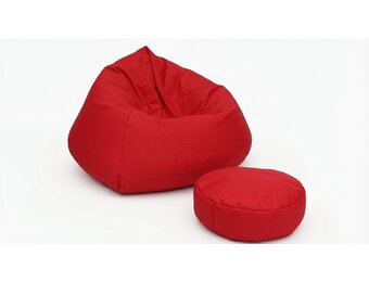 XXL zitzak rood | 70x100x100cm | polyester | incl. voetenbankje