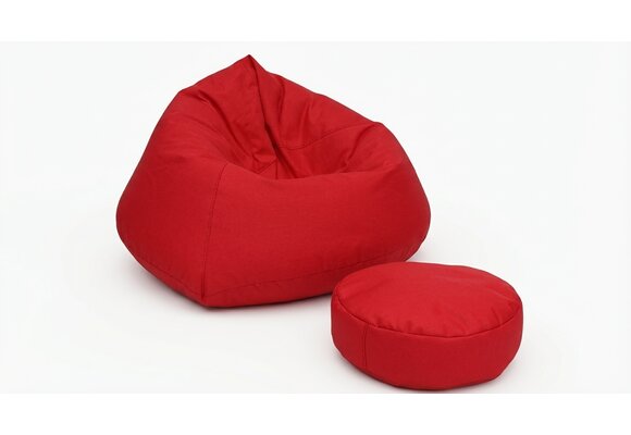 XXL zitzak rood | 70x100x100cm | polyester | incl. voetenbankje