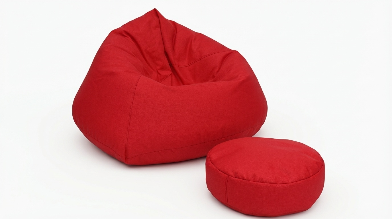 XXL zitzak rood | 70x100x100cm | polyester | incl. voetenbankje