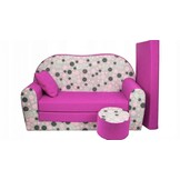 Kinder slaapbank set - logeermatras - sofa - 170 x 100 x 8 - slaapbank - roze - poesjes
