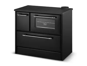 Houtfornuis met oven en kookplaat - 9kW - OMEGA 701 - zwart