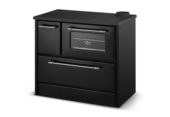 Houtfornuis met oven en kookplaat - 9kW - OMEGA 701 - zwart