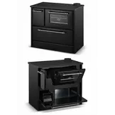 Houtfornuis met oven en kookplaat - 9kW - OMEGA 701 - zwart