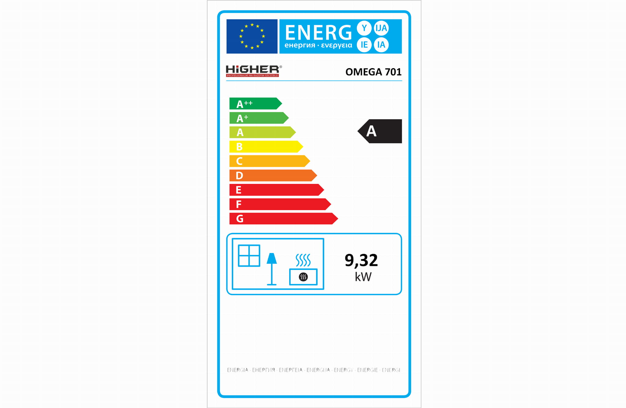 Houtfornuis met oven en kookplaat - 9kW - OMEGA 701 - zwart