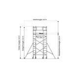Rolsteiger - 75x180 cm - aluminium - werkhoogte 4,4 m