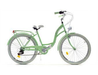 Meisjesfiets - 26 inch - met 7 versnellingen - mintgroen wit
