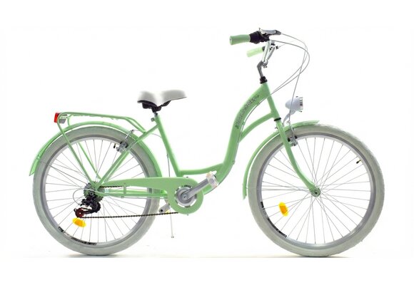 Meisjesfiets - 26 inch - met 7 versnellingen - mintgroen wit