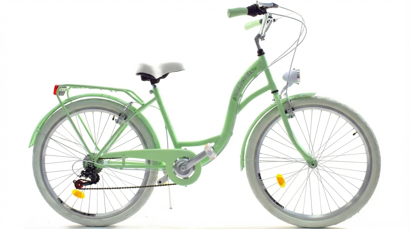 Meisjesfiets - 26 inch - met 7 versnellingen - mintgroen wit