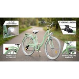 Meisjesfiets - 26 inch - met 7 versnellingen - mintgroen wit