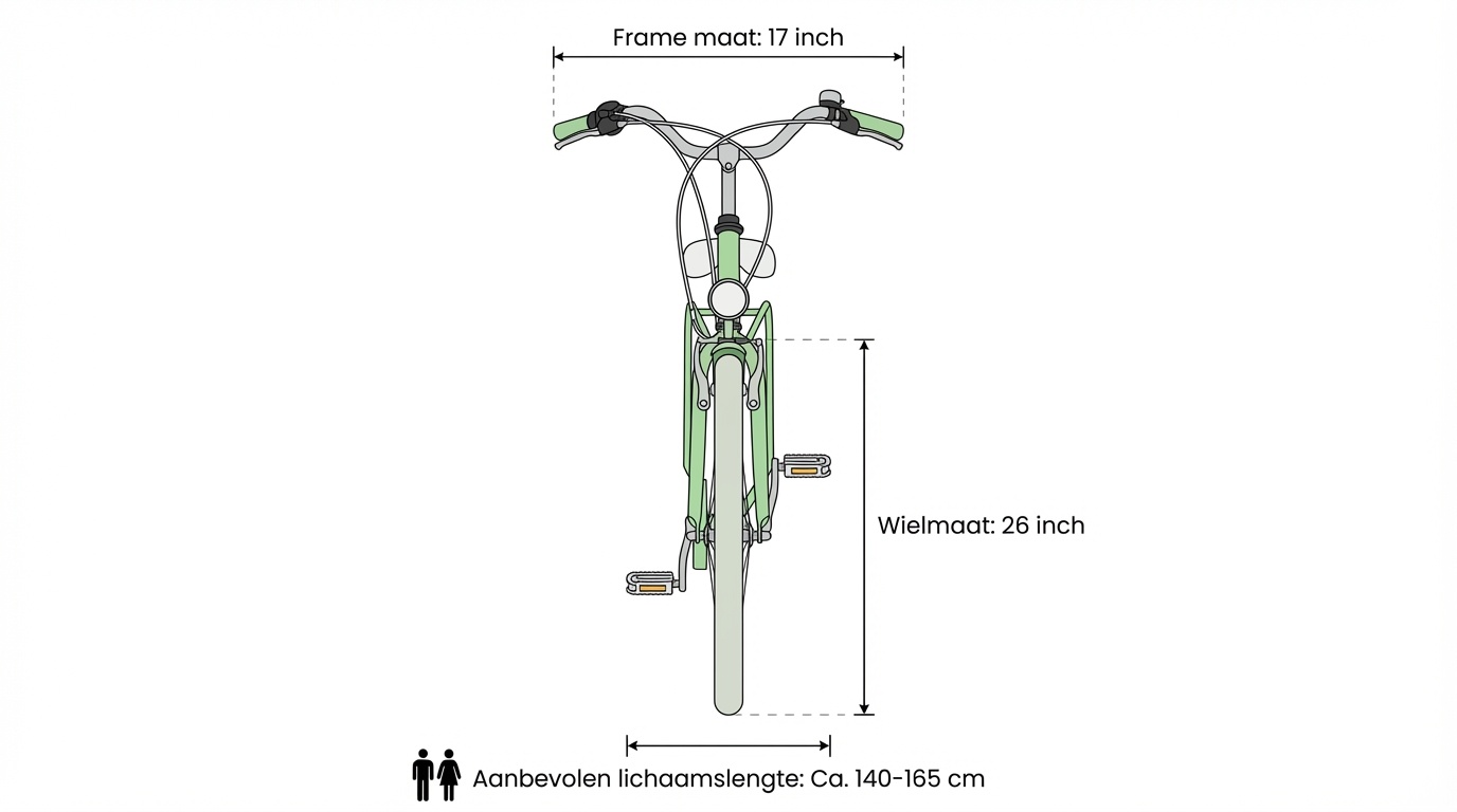 Meisjesfiets - 26 inch - met 7 versnellingen - mintgroen wit