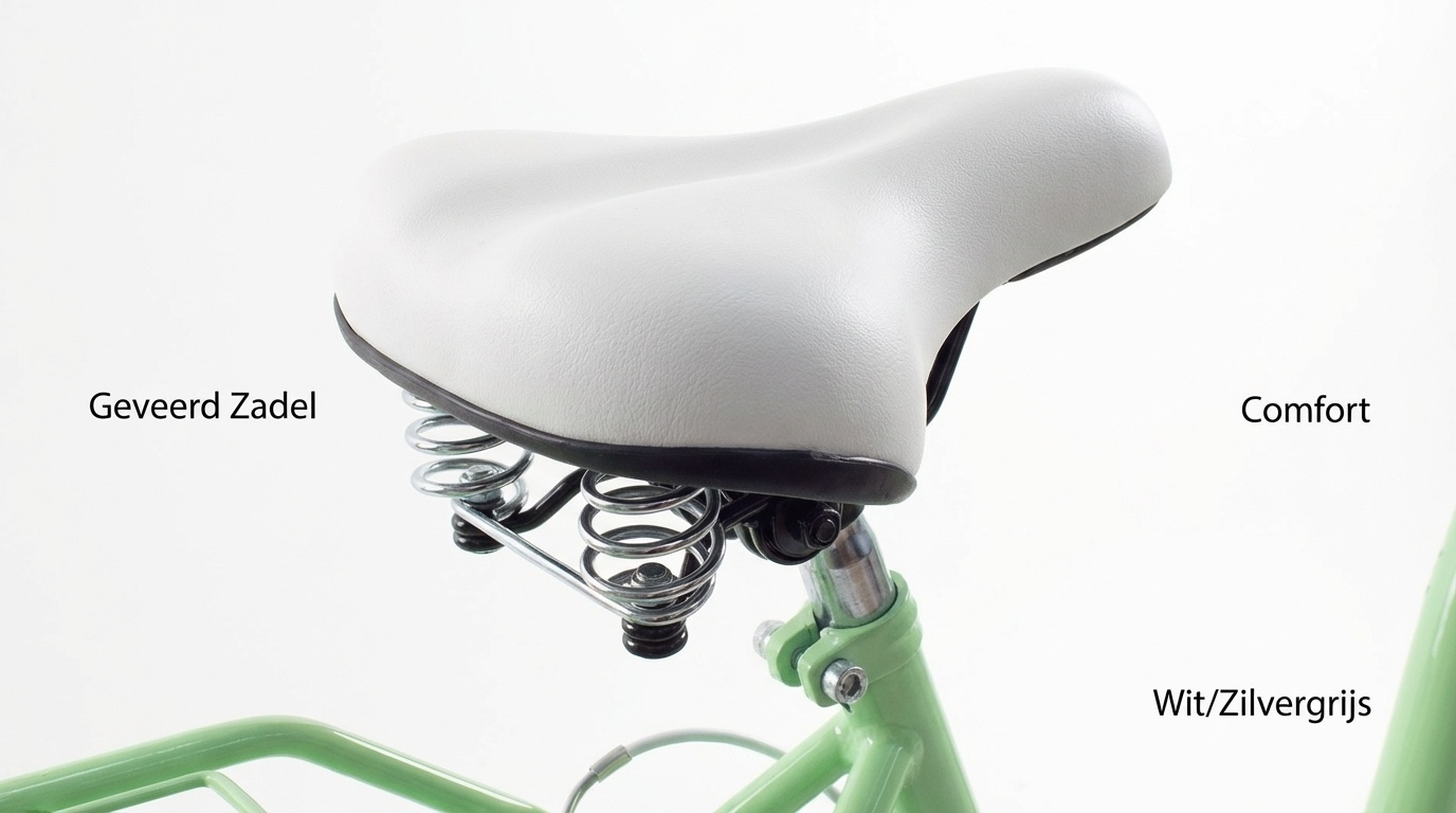 Meisjesfiets - 26 inch - met 7 versnellingen - mintgroen wit