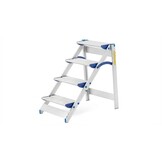 Huishoudtrap - 4 treden - aluminium - werkhoogte 293 cm