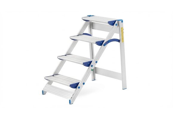 Huishoudtrap - 4 treden - aluminium - werkhoogte 293 cm