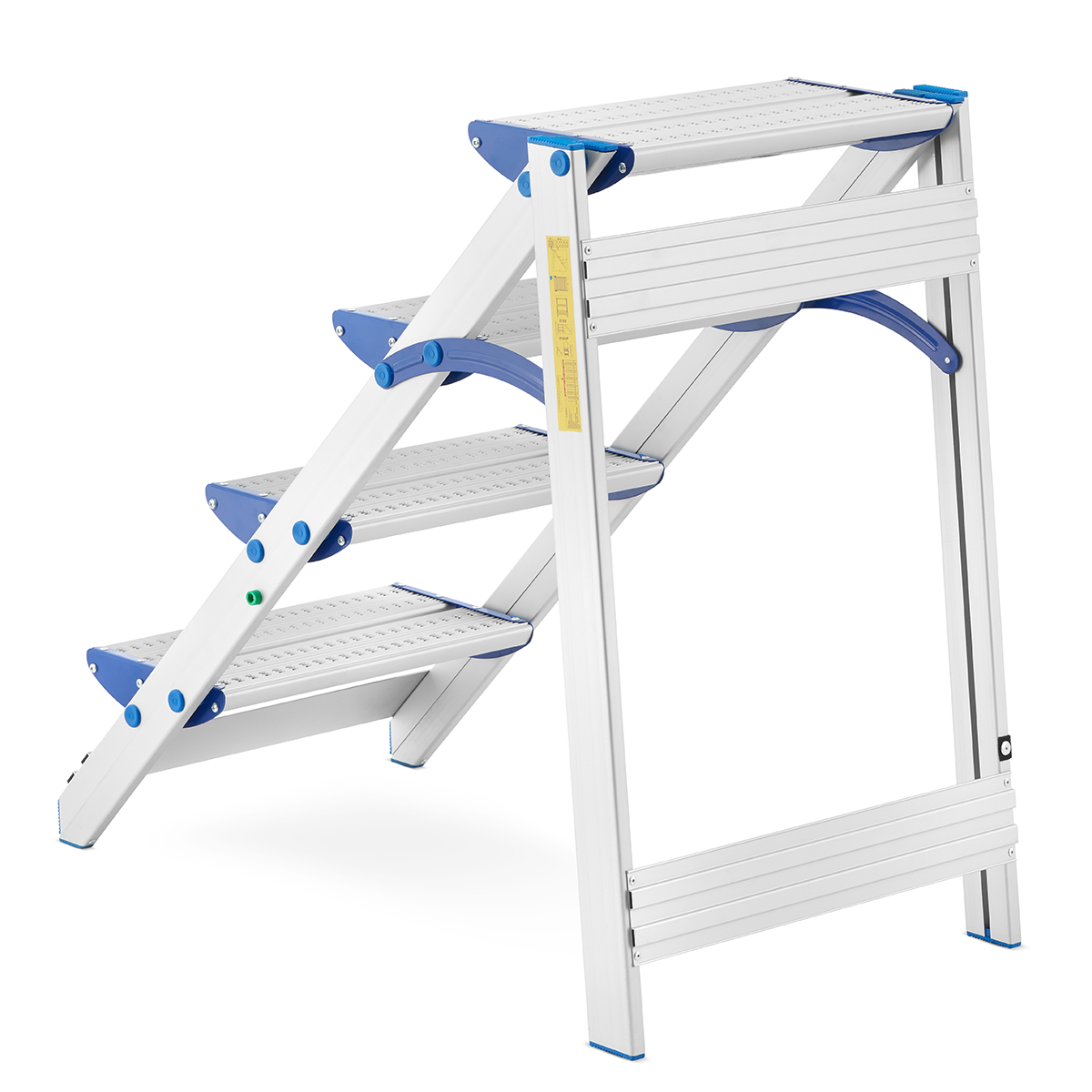 Huishoudtrap - 4 treden - aluminium - werkhoogte 293 cm