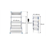 Huishoudtrap - 4 treden - aluminium - werkhoogte 293 cm