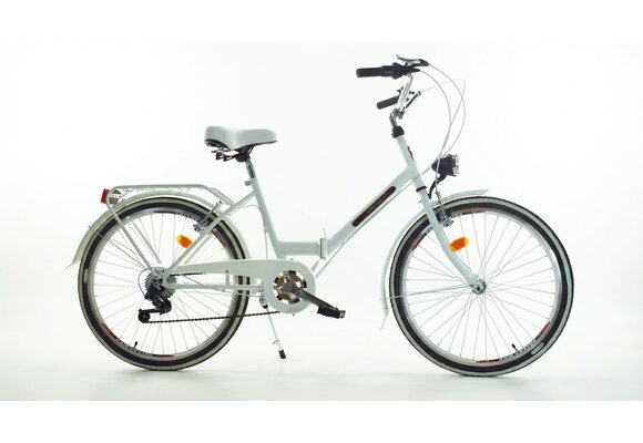 Vouwfiets - 24 inch - met 6 versnellingen - wit