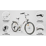 Vouwfiets - 24 inch - met 6 versnellingen - wit