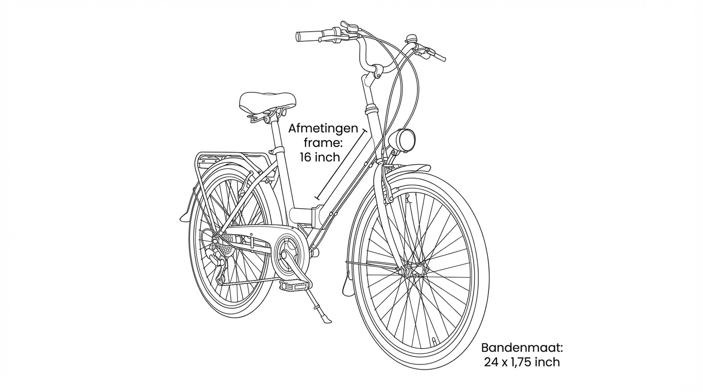 Vouwfiets - 24 inch - met 6 versnellingen - wit