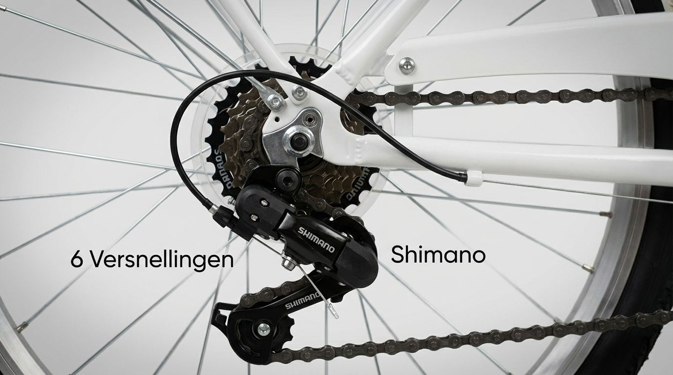 Vouwfiets - 24 inch - met 6 versnellingen - wit