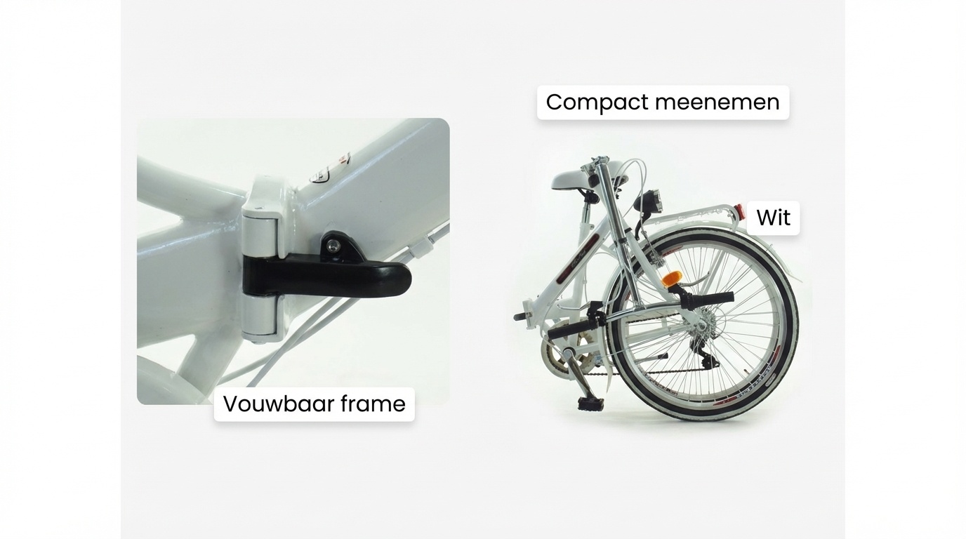 Vouwfiets - 24 inch - met 6 versnellingen - wit