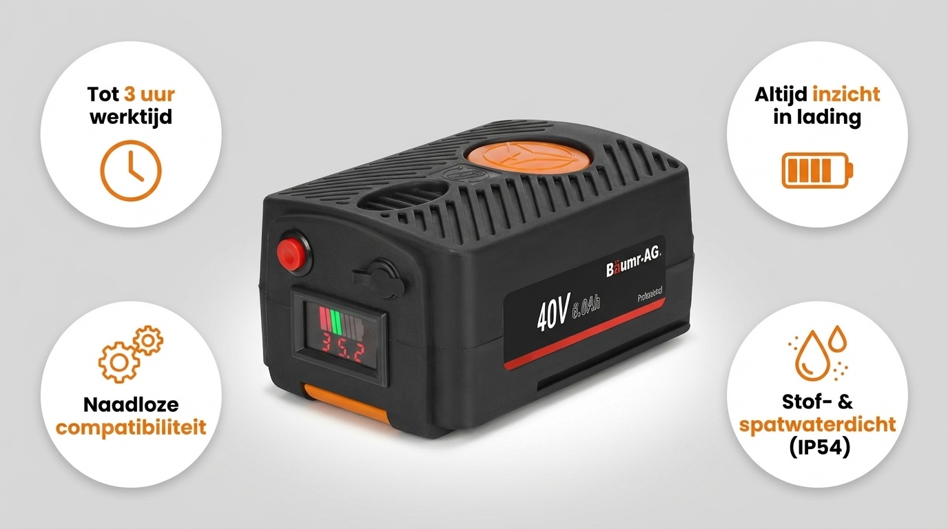 Accu - elektrische kruiwagen - 40V 6Ah Bäumr-AG Schwartzmann