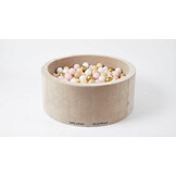 Ballenbak - velvet beige - 90x40 cm - 300 ballen - wit, baby roze, beige, goud