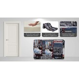 Opklapbed taxi print - 200x70x15 cm - Geel Foam Matras