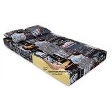 Opklapbed taxi print - 200x70x15 cm - Geel Foam Matras