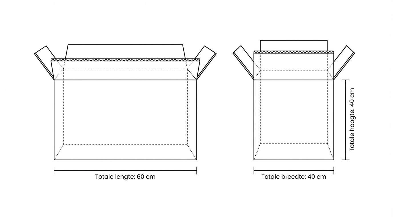 Verzenddozen 60x40x40 cm - 3-laags karton, bruin (50 stuks)