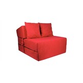 Luxe logeermatras - rood - camping matras - reismatras - opvouwbaar matras - 200 x 70 x 15 - met kussens