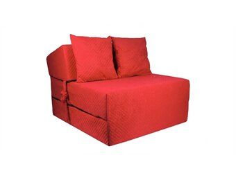 Luxe logeermatras - rood - camping matras - reismatras - opvouwbaar matras - 200 x 70 x 15 - met kussens