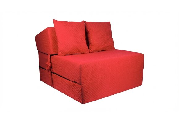 Luxe logeermatras - rood - camping matras - reismatras - opvouwbaar matras - 200 x 70 x 15 - met kussens